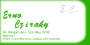 erno cziraky business card